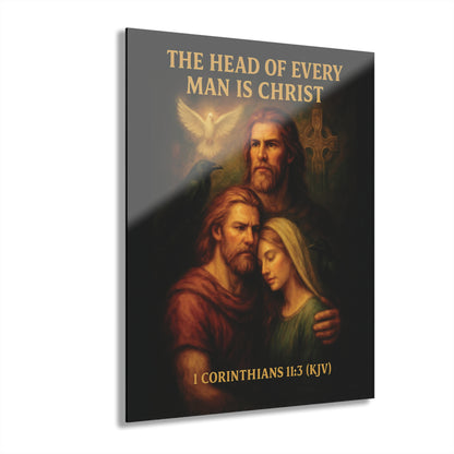 "1 Corinthians 11:3 (KJV)", Acrylic Wall Prints (French Cleat Hanging) (Shadow Black)