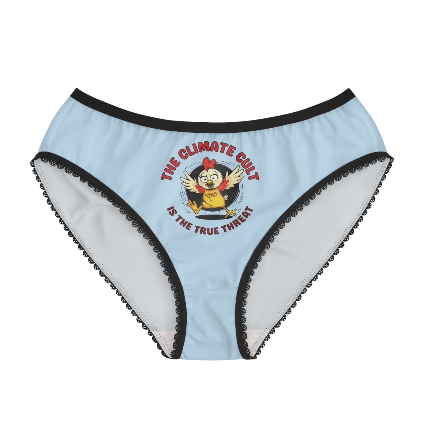 "The Climate Cult" (Chicken Little), Women's Briefs (Arctic Blue)