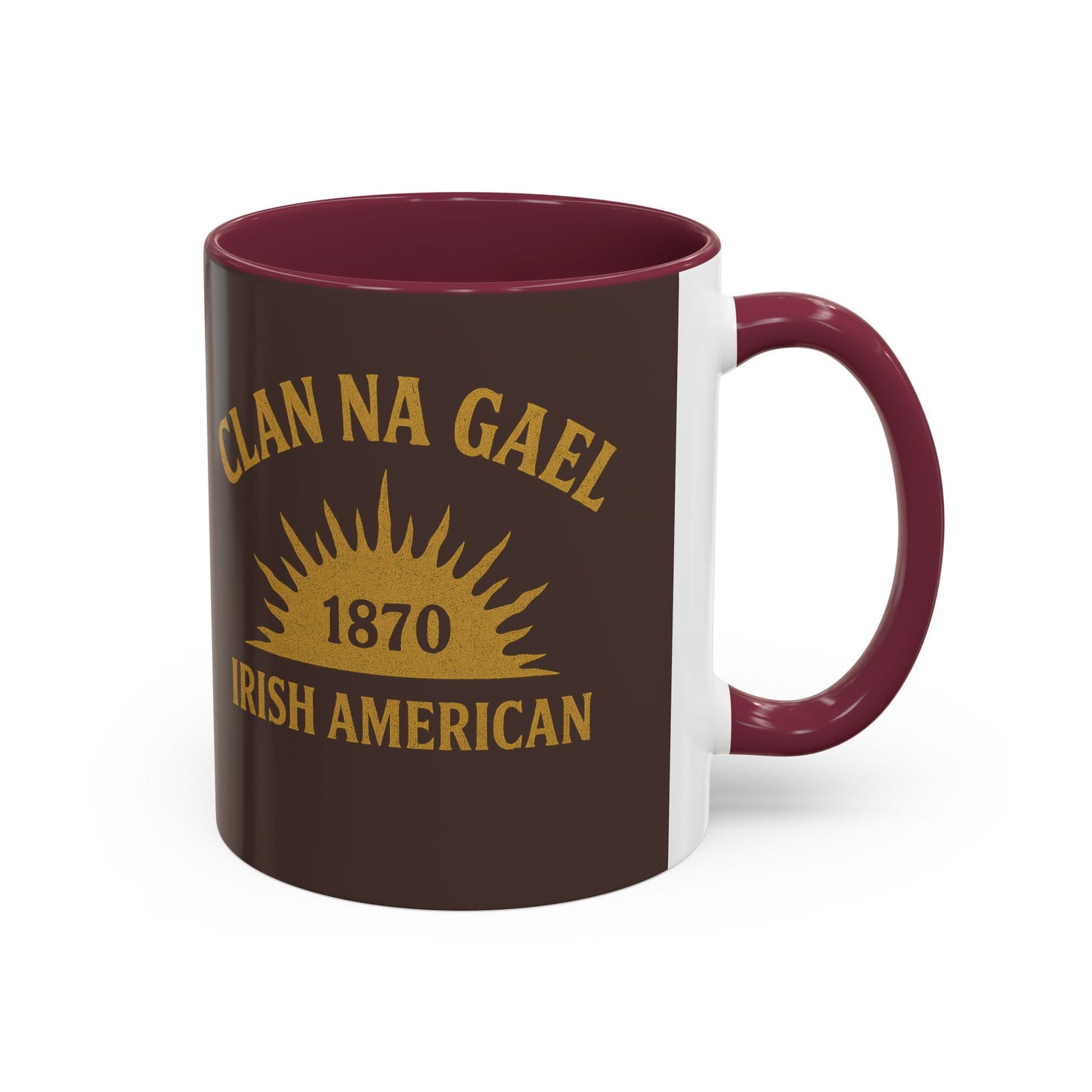 "Clan na Gael - Irish American", Colorful Mugs (11oz, 15oz) (Wild Boar Brown)