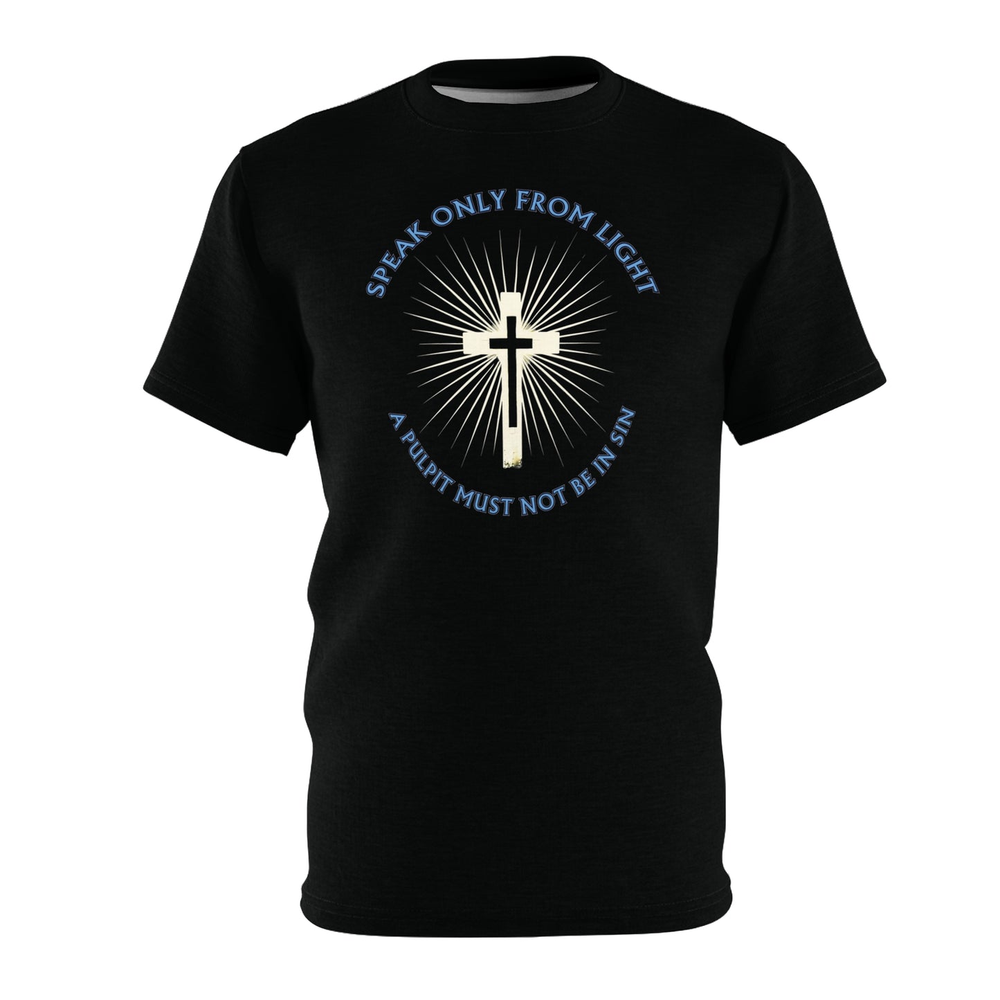 "Speak only from Light", Unisex Black T-shirt