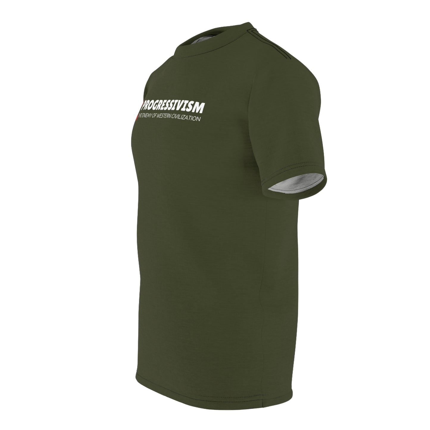 "Progressivism - Enemy of Western Civilization", Unisex Tee (Dark Olive Green)
