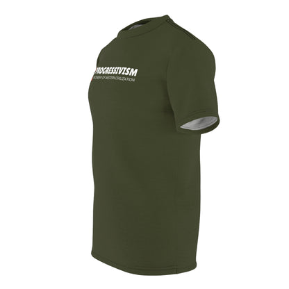 "Progressivism - Enemy of Western Civilization", Unisex Tee (Dark Olive Green)