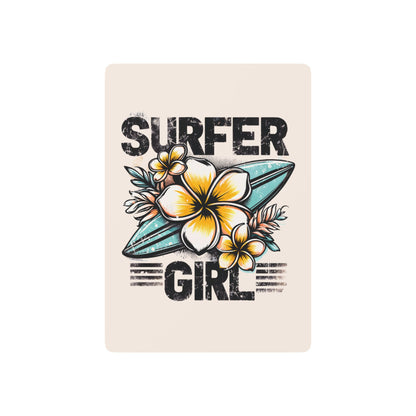 "Surfer Girl" #01, Cultural Playing Cards (Seashell White)