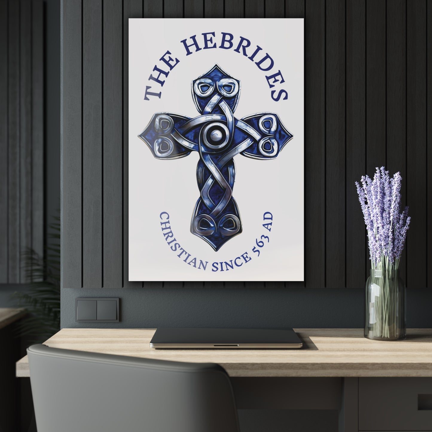 "The Hebrides - Christian Since 563 AD", Acrylic Wall Prints (French Cleat Hanging) (Alabaster White)