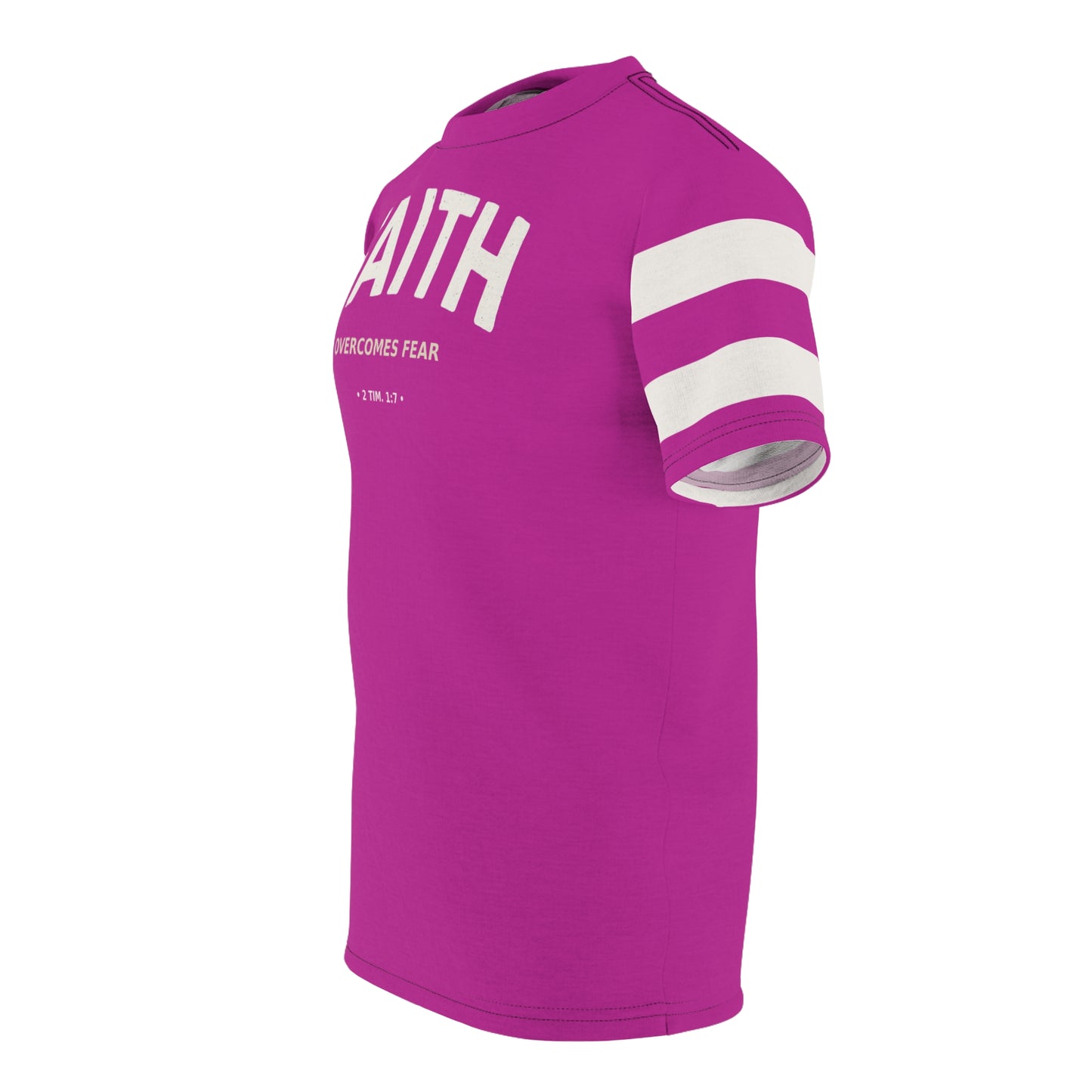 "Faith Overcomes Fear", Unisex Tee (Prairie Foxglove Pink)