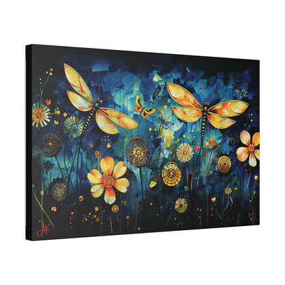 "Lucky Day Dragonflies", Stretched Classic Canvas Fine Art Print
