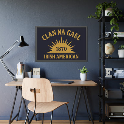"Clan na Gael - Irish American", Framed Paper Poster (Black Rock Blue)