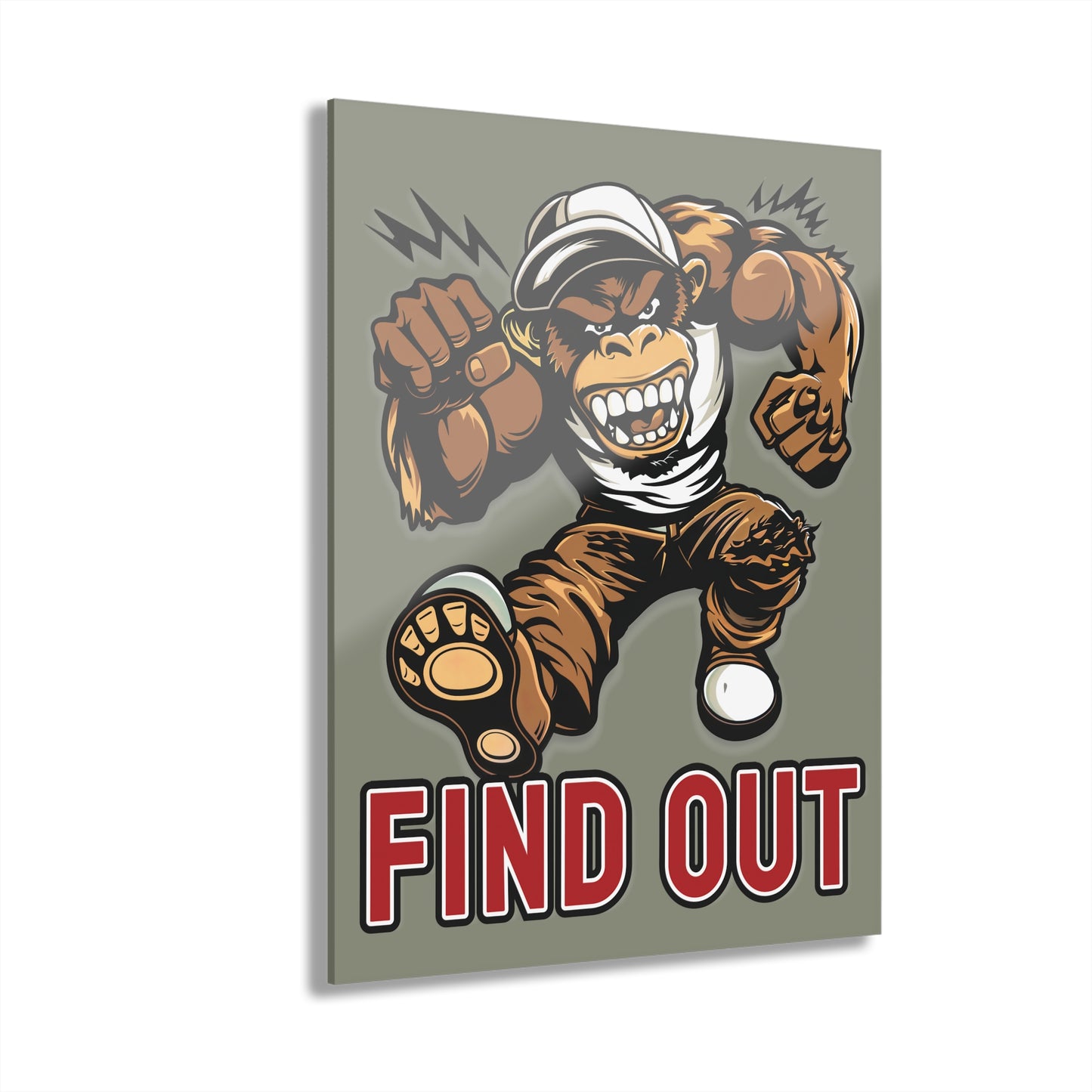 "Find Out", Acrylic Wall Prints (French Cleat Hanging) (Striking Grey)