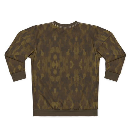 "Swamp Recon Camouflage", Unisex Sweatshirt (Bayou Bark Cuffs and Collar)