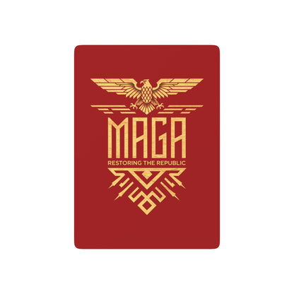 "MAGA Restoring the Republic" #02, Political Playing Cards (Deep Scarlet)