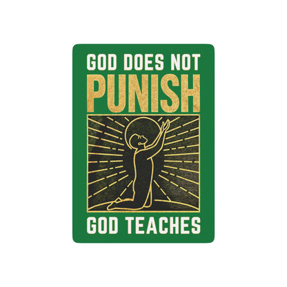 "God Does Not Punish - God Teaches" #03, Christian Playing Cards (Patrick Leaf Green)