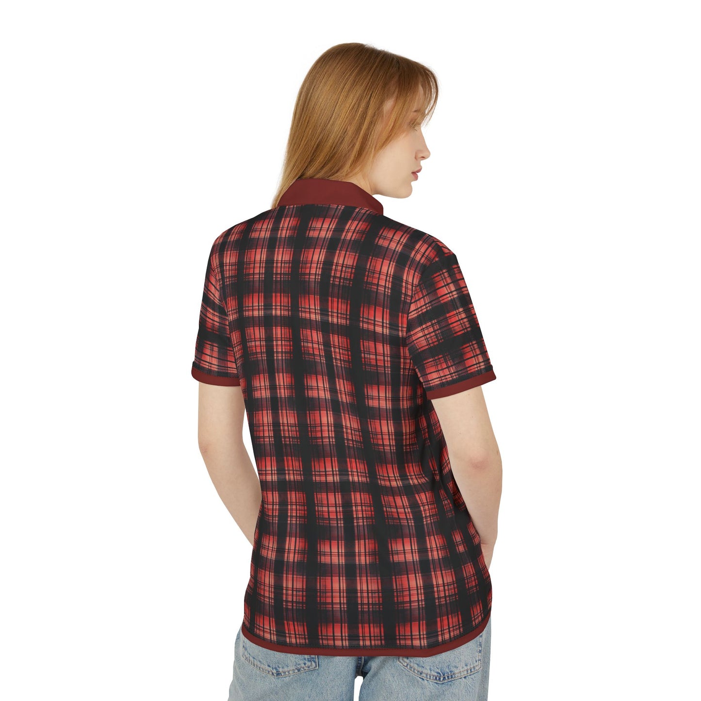 "Kin of Flame", Unisex Polo Shirt (Harvard Red Collar)