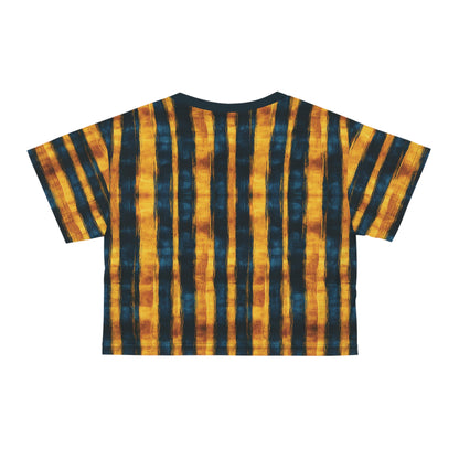 "Paleo Wolf Clan", Crop Tee (Paleo Wolf Blue Collar)