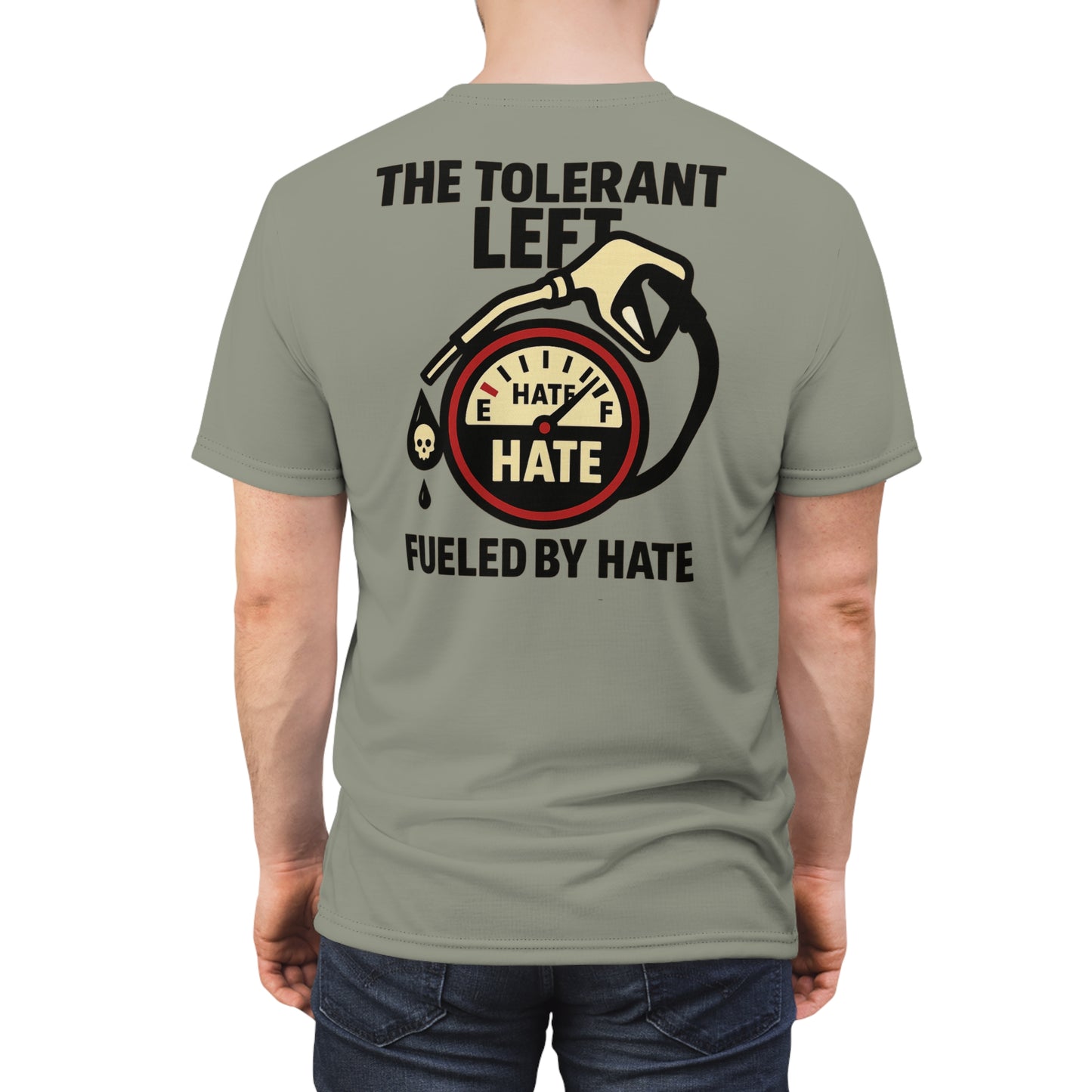 "The Tolerant Left", Unisex T-shirt (Deep Seagrass Grey)