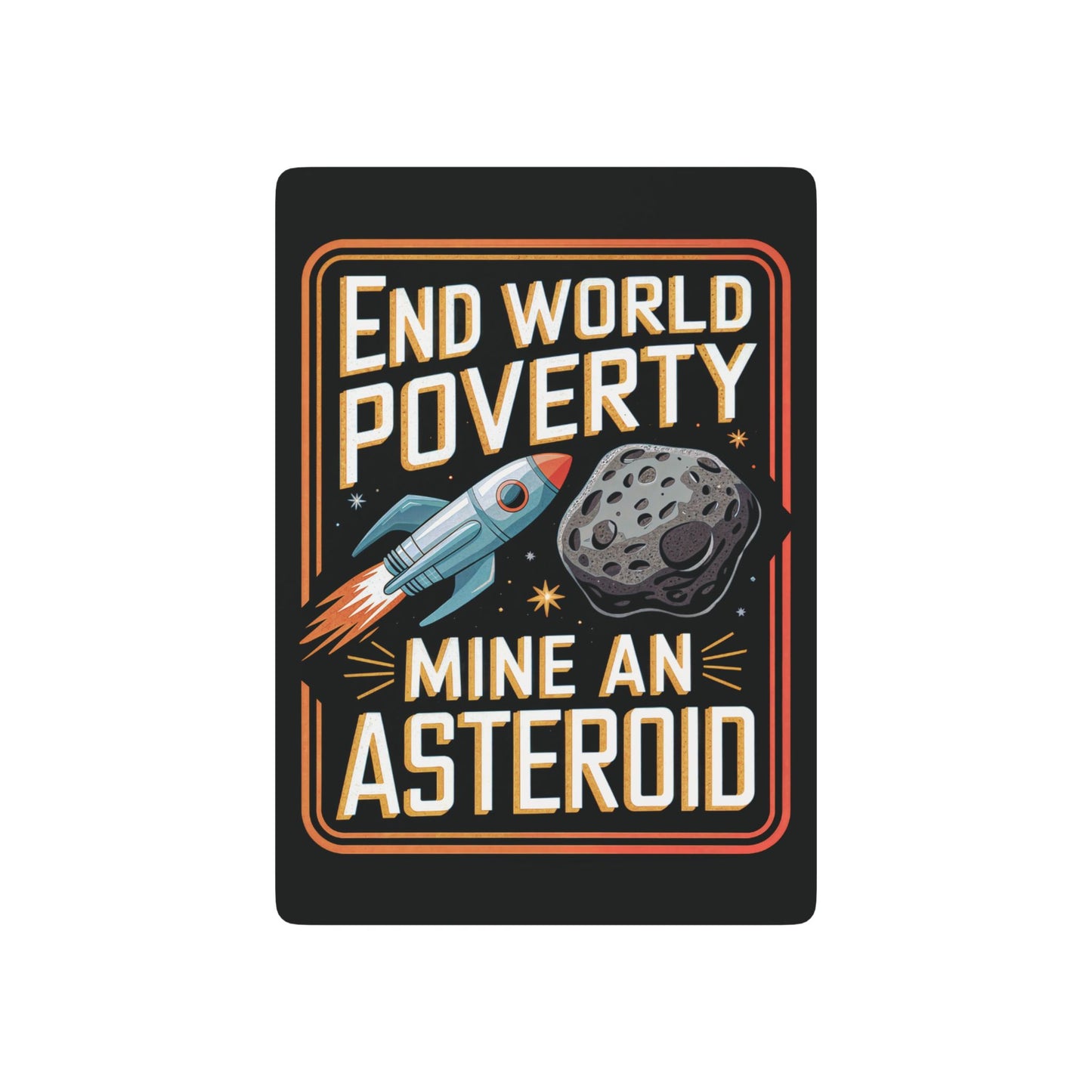 "End World Poverty", Retro Playing Cards (Void Black)