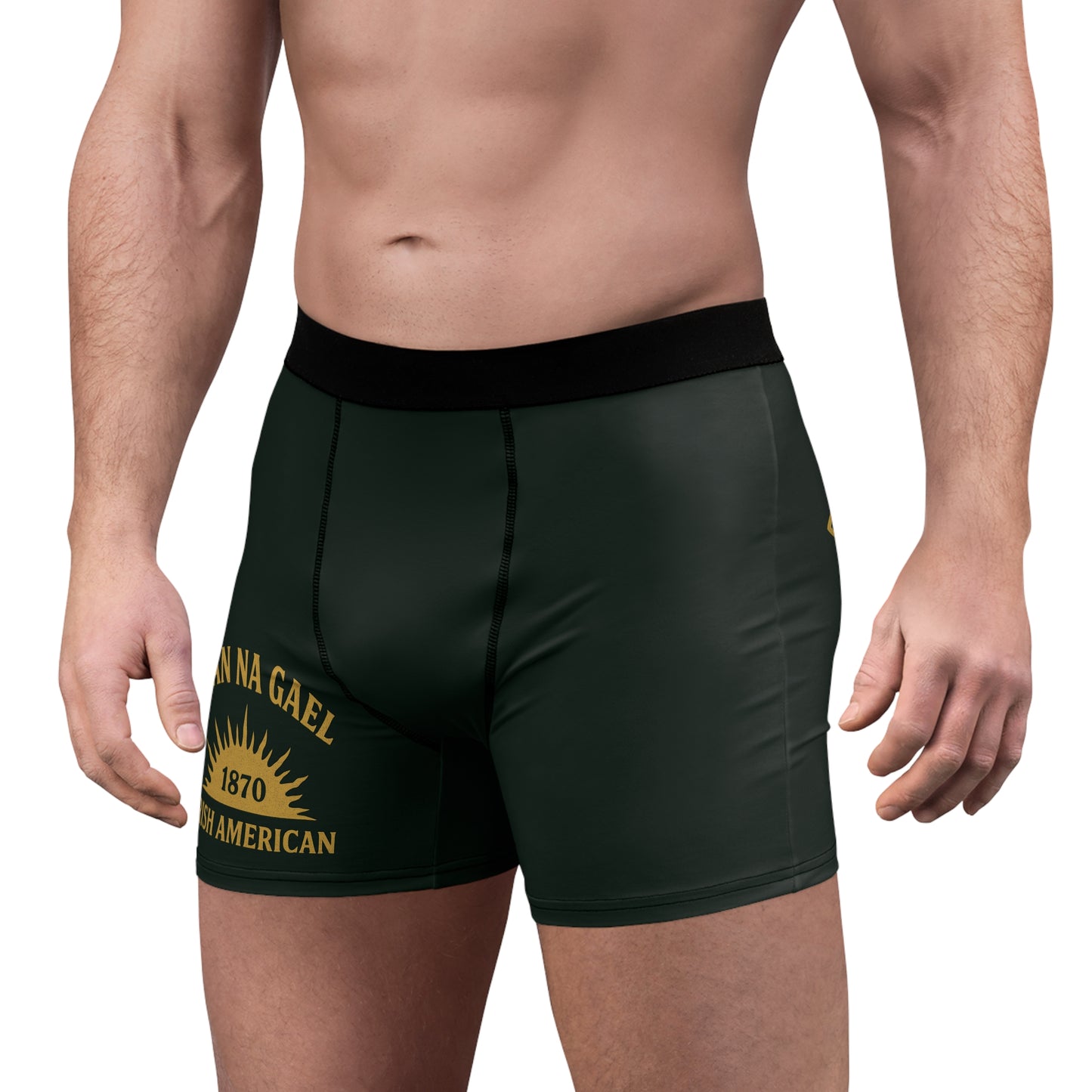 "Clan na Gael - Irish American", Men's Boxer Briefs (Túath Green)