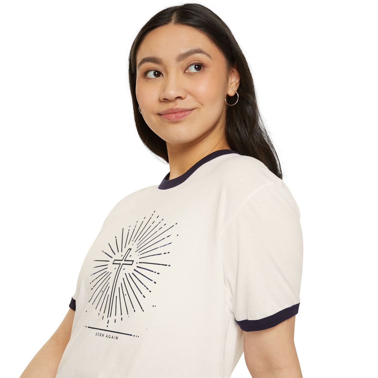 "Born Again", Unisex Ringer Cotton T-Shirt