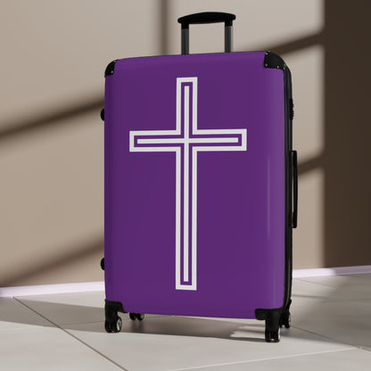 "A Simple Cross" Suitcases (Indigo Outback Purple)
