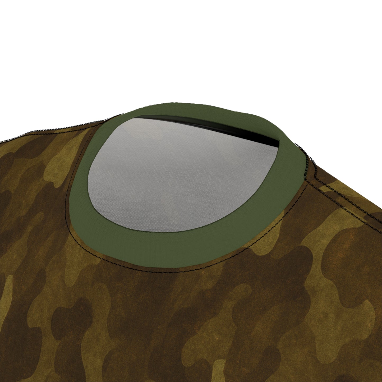 "Swamp Recon Camouflage", Unisex Tee (Fen Moss Green Collar)