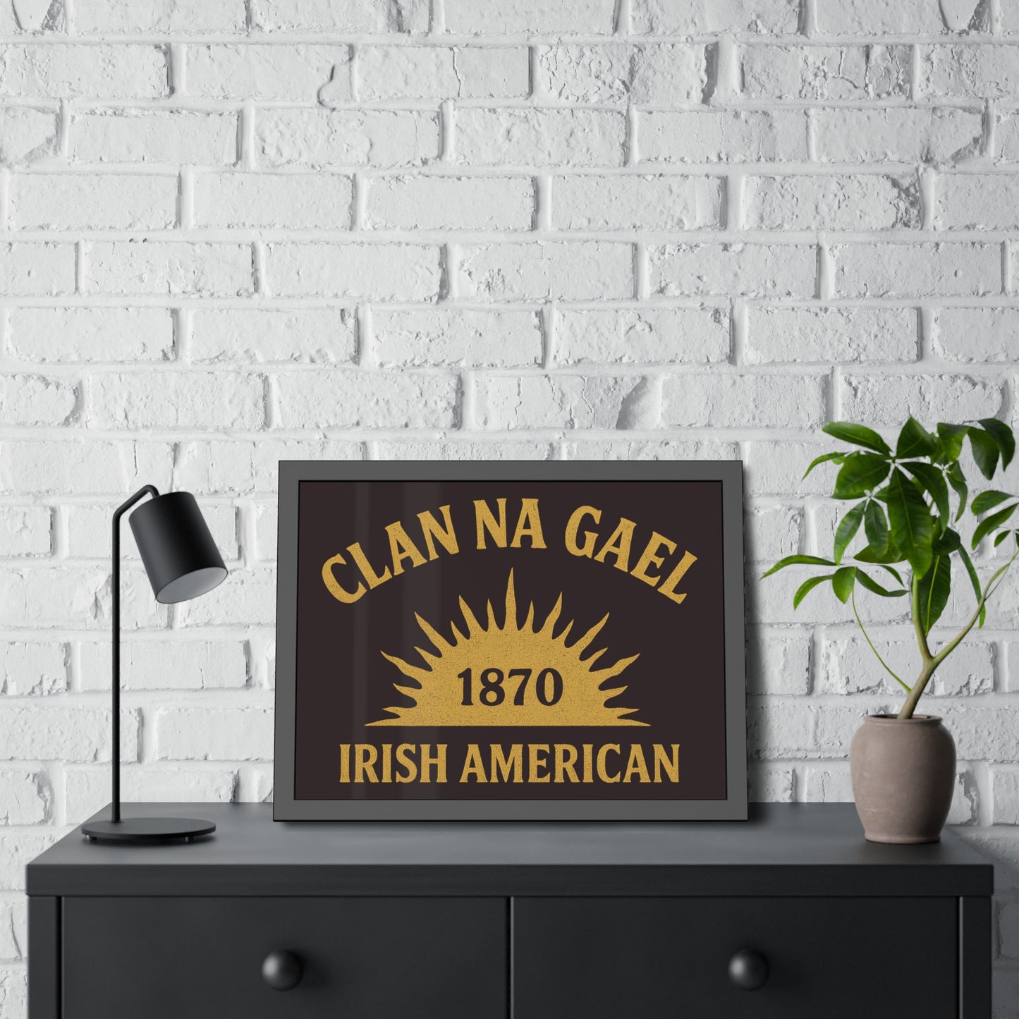 "Clan na Gael - Irish American", Framed Paper Poster (Seal Brown)