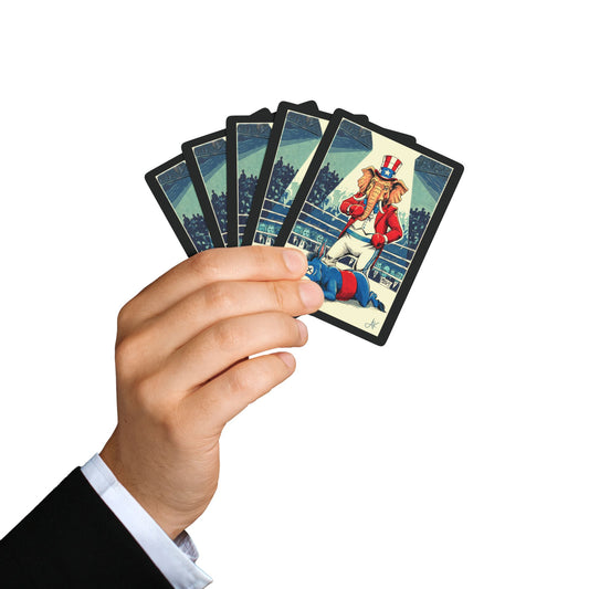 "Brutal Woke Knockout 2024",  Political Playing Cards (70's Black)