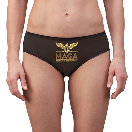 "MAGA - Restoring the Republic", Women's Briefs (Rich Soil Brown)
