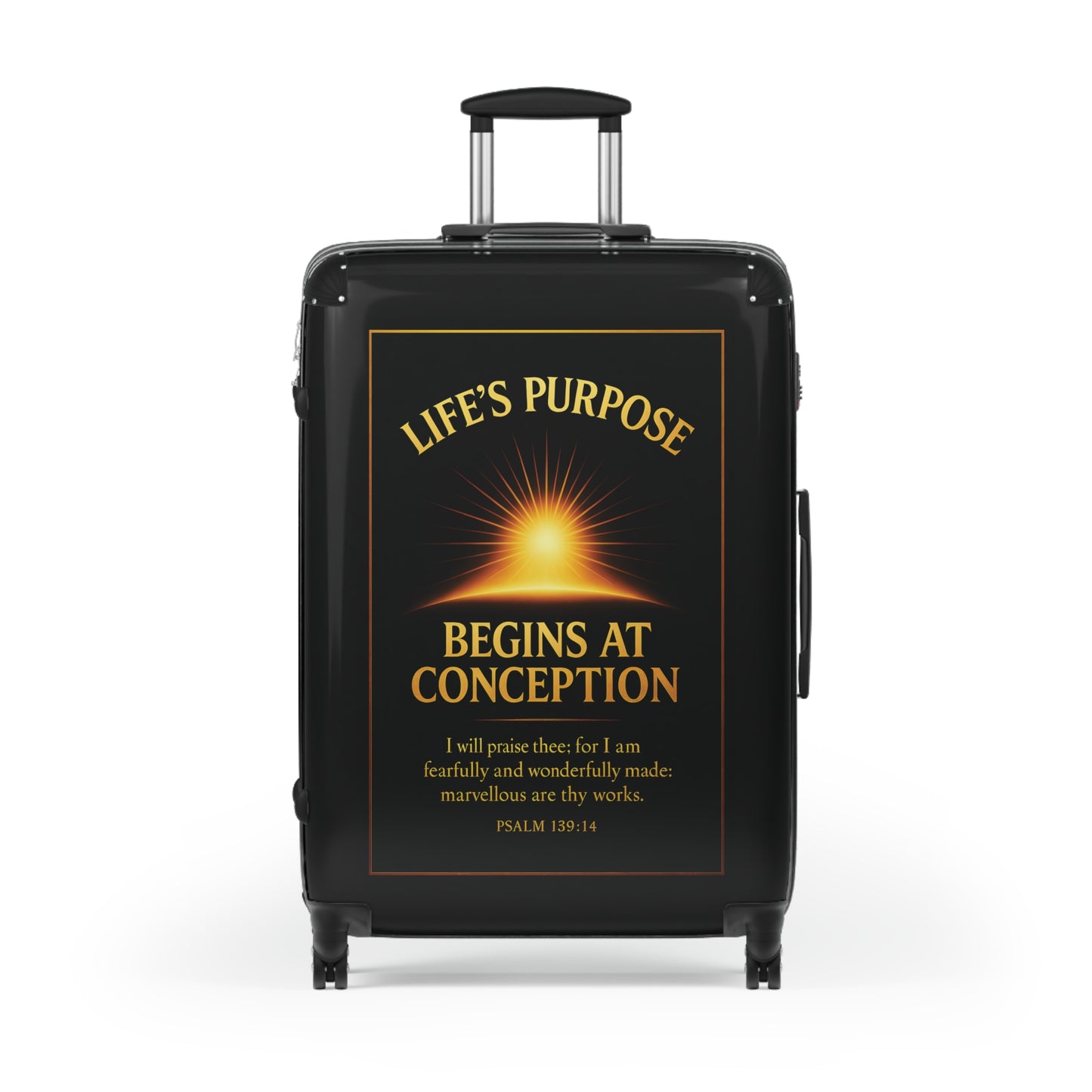 "Life's Purpose, Psalm 139:14", Suitcase (Righteous Black)
