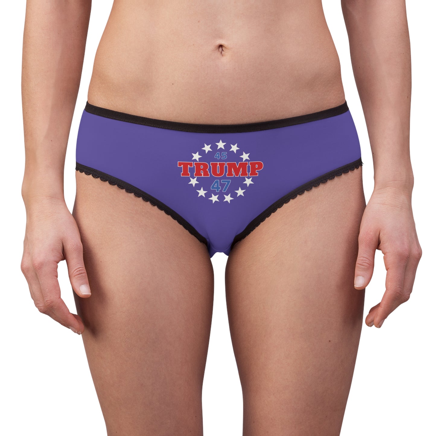 "Trump 45-47 Circle of Stars", Women's Briefs (Electric Indigo)