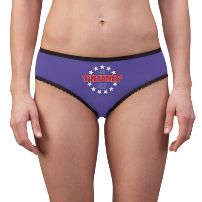 "Trump 45-47 Circle of Stars", Women's Briefs (Electric Indigo)