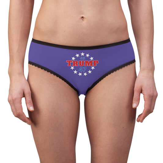 "Trump 45-47 Circle of Stars", Women's Briefs (Electric Indigo)