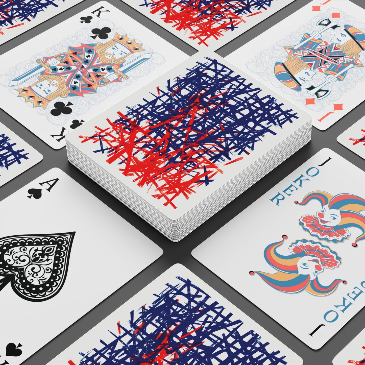 "Turning Tide", Fine Abstract Art Playing Cards (Pure White)