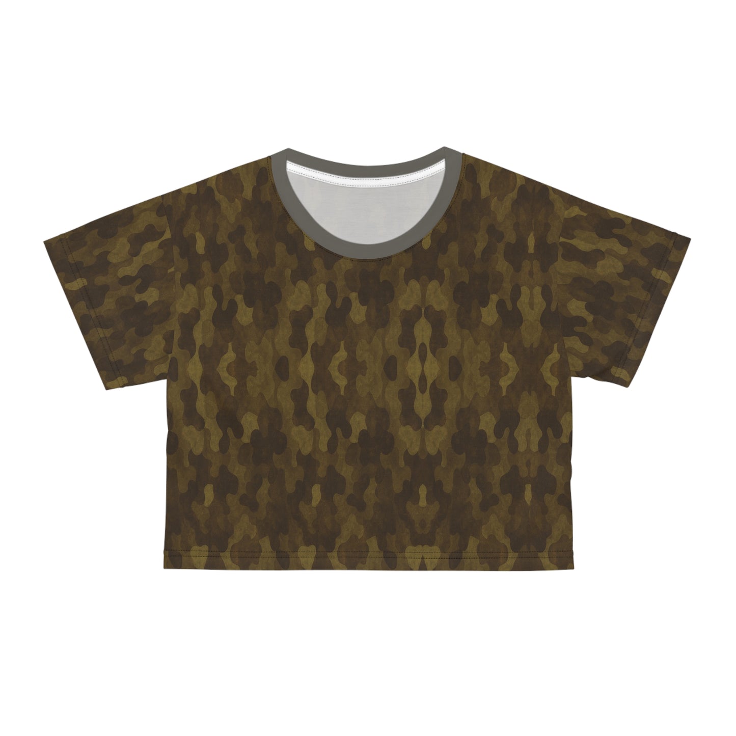 "Swamp Recon Camouflage", Crop Tee (Mistroot Grey Collar)