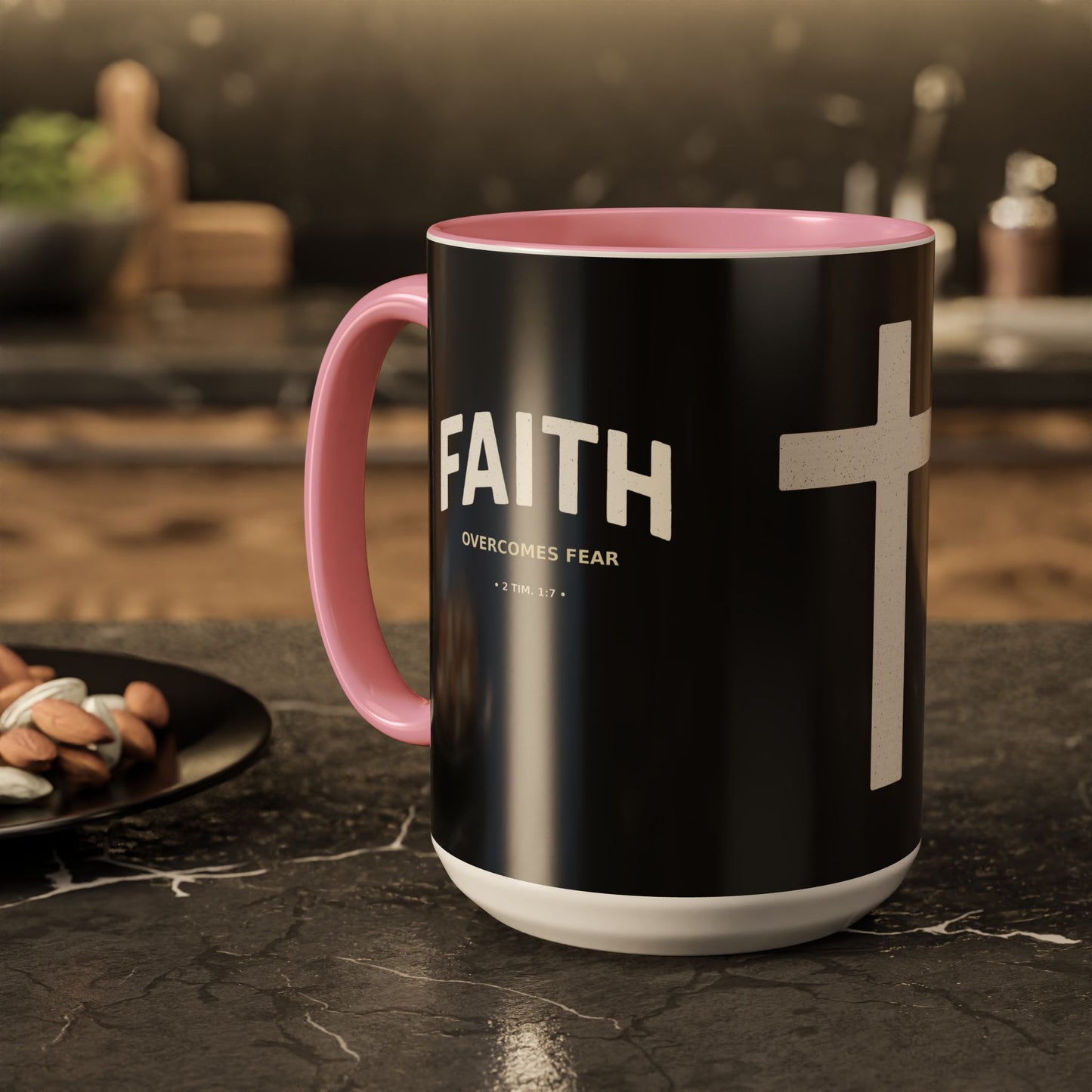 "Faith Overcomes Fear", Colorful Mugs (11oz, 15oz)