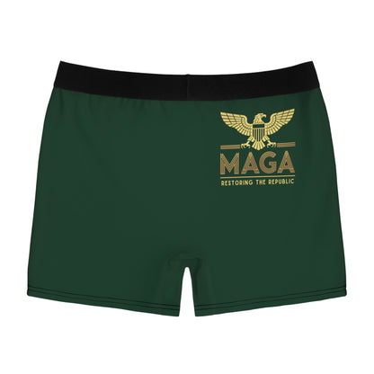 "MAGA - Restoring the Republic", Men's Boxer Briefs (Monsoon Green)