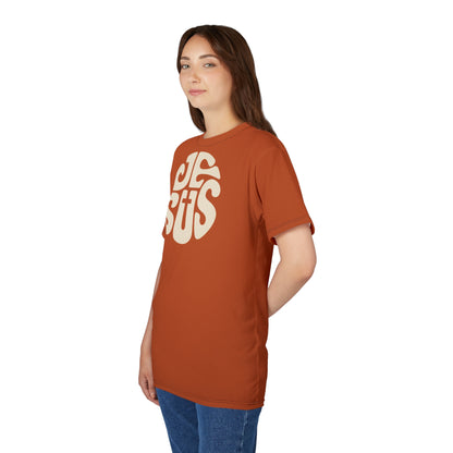 "Retro Jesus", Unisex T-shirt (Alloy Orange)