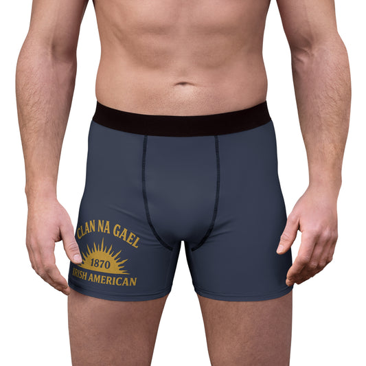 "Clan na Gael - Irish American", Men's Boxer Briefs (Blue Burka Grey)
