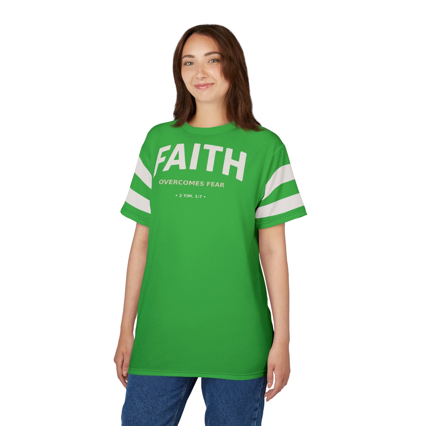 "Faith Overcomes Fear", Unisex Tee (Lime Green)