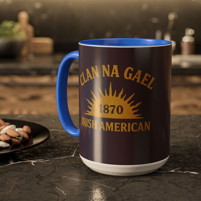 "Clan na Gael - Irish American", Colorful Mugs (11oz, 15oz) (Purple Verbena)