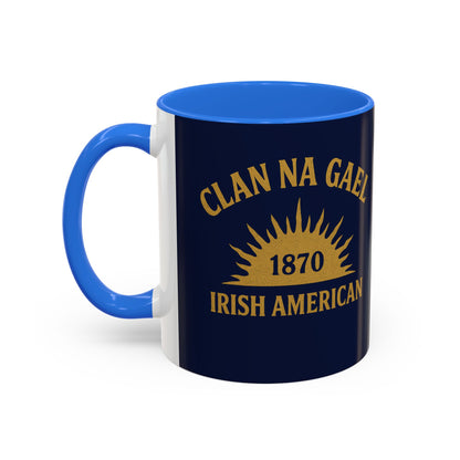 "Clan na Gael - Irish American", Colorful Mugs (11oz, 15oz) (Mariana Blue)