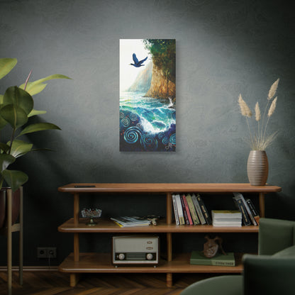 "Sky Kin VI – Gannet Over the Spiral Sea", Fine Art Matte Canvas, Stretched, 1.25"
