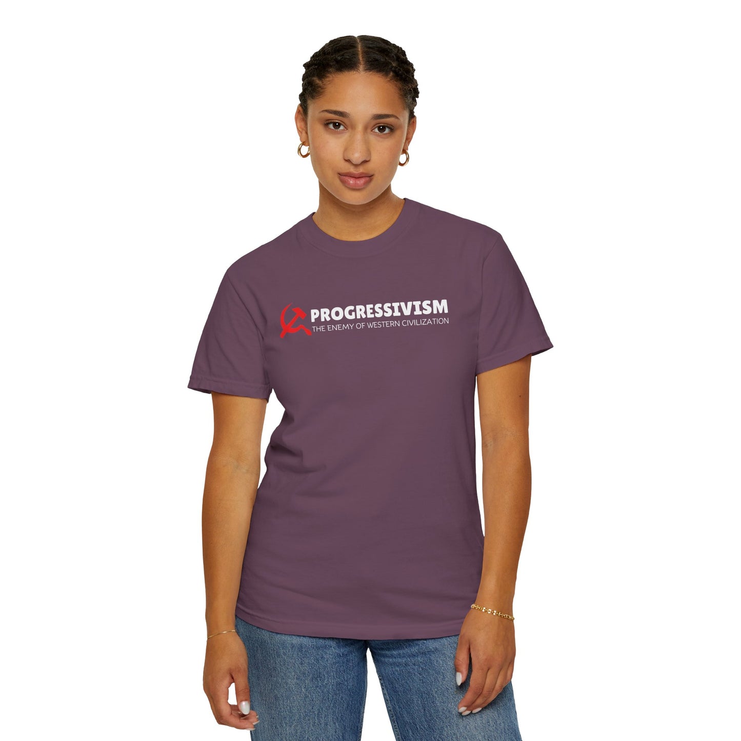 "Progressivism - Enemy of Western Civilization", Unisex T-shirt (Dark Colors)