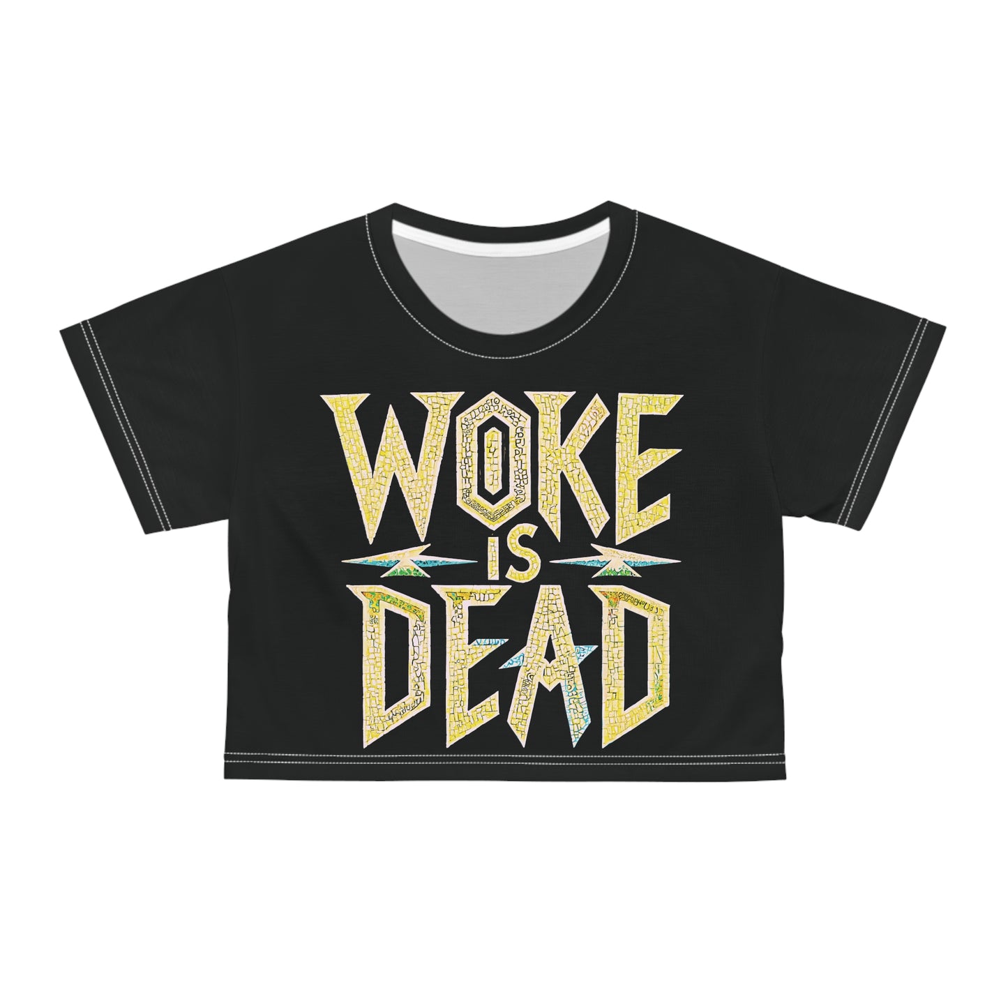 "Woke is Dead", Black Crop Tee
