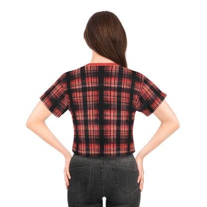 "Kin of Flame", Crop Tee (Faded Red Collar)