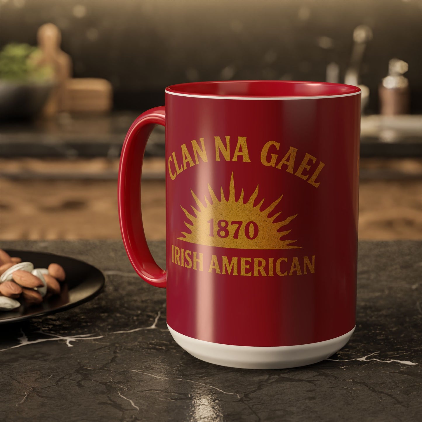 "Clan na Gael - Irish American", Colorful Mugs (11oz, 15oz) (Fénechas Red)