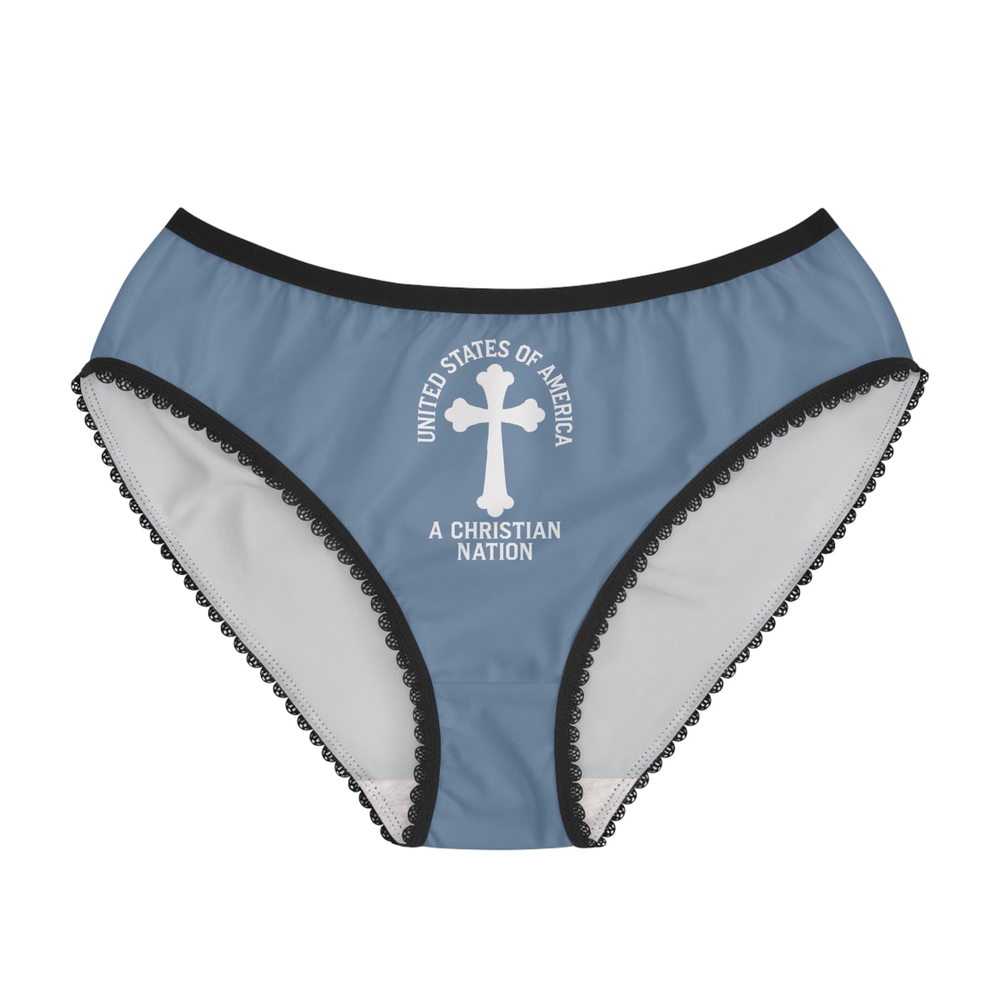 "USA - A Christian Nation" #04, Women's Briefs (Denim Blue)