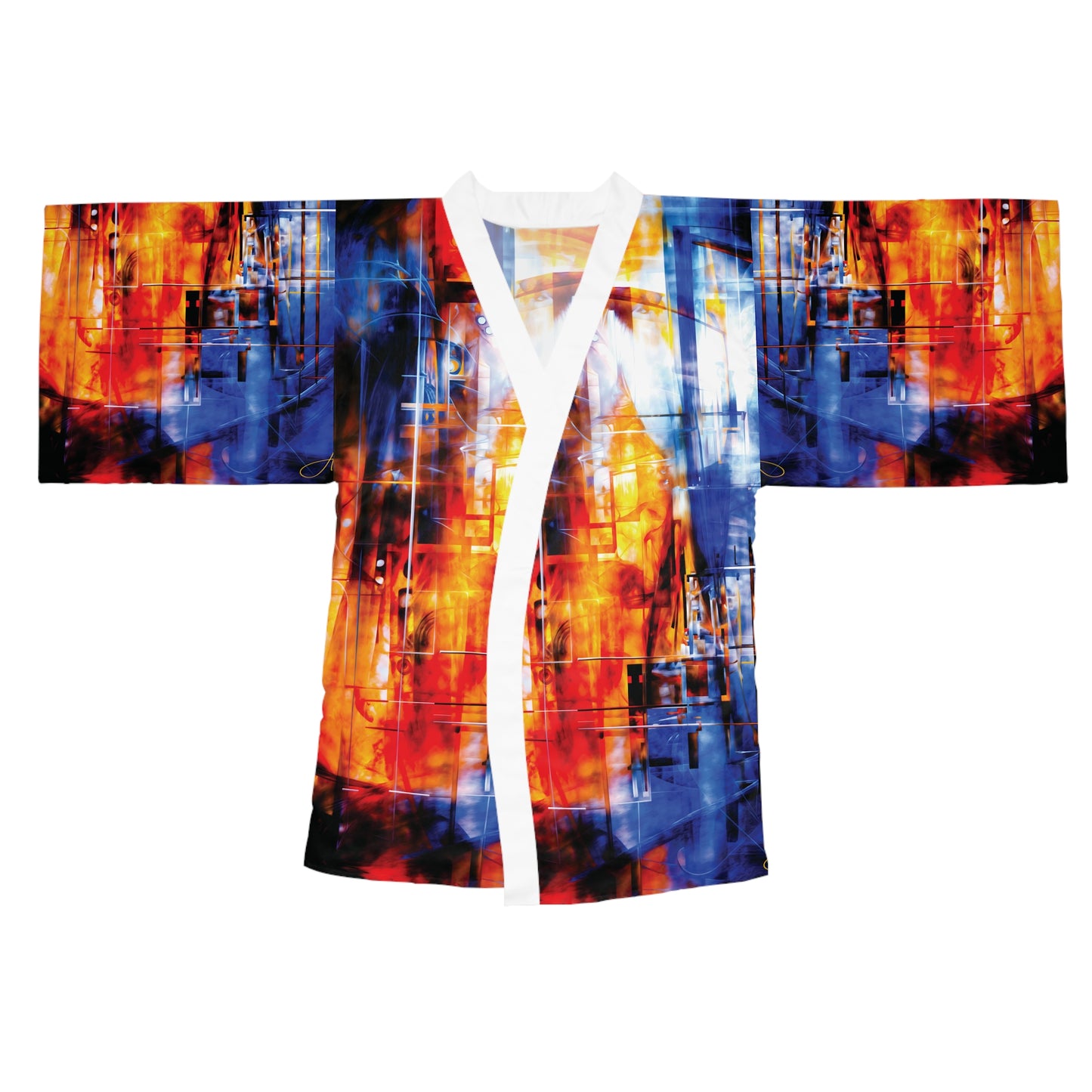 "Life's Forge - A Self Portrait", Long Sleeve Kimono Robe