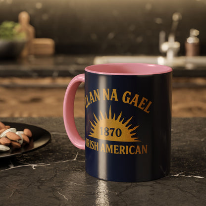 "Clan na Gael - Irish American", Colorful Mugs (11oz, 15oz) (Mariana Blue)