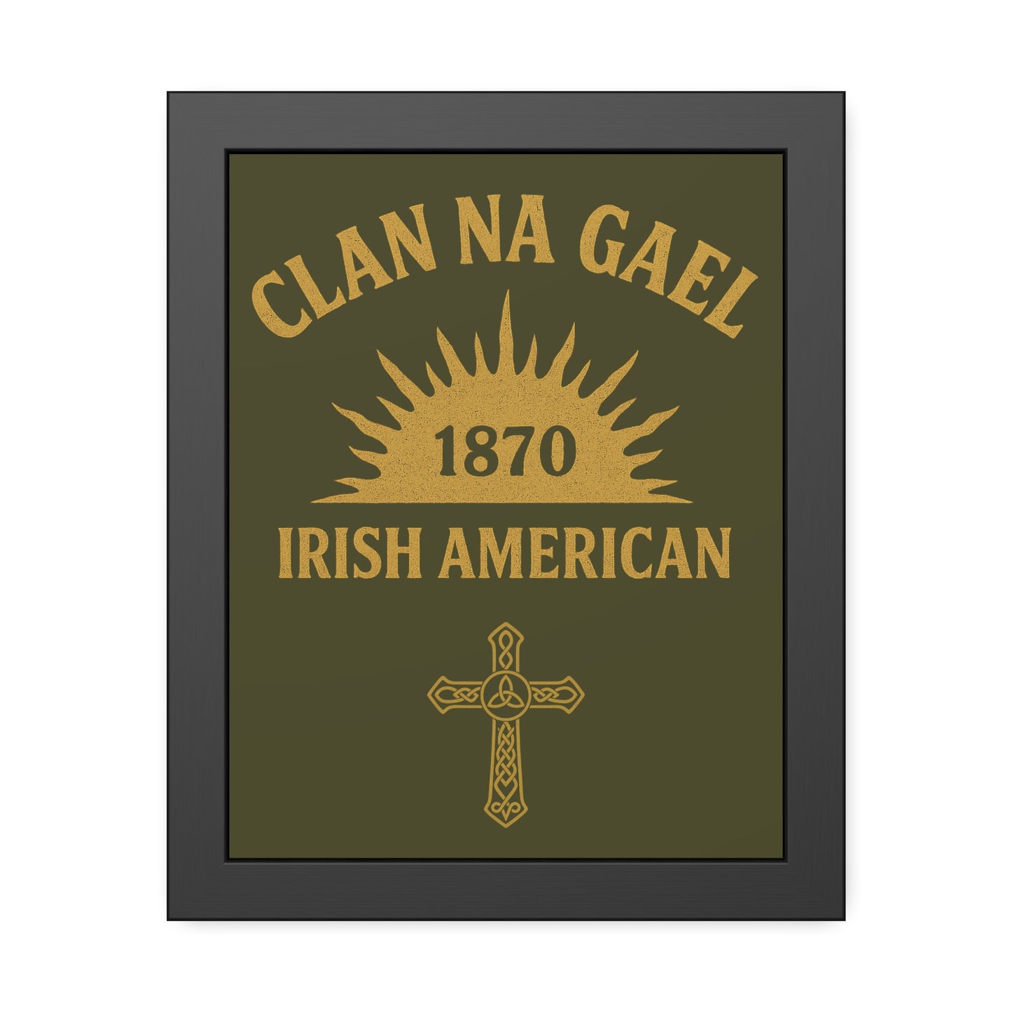 "Clan na Gael - Irish American", Framed Paper Poster (Fianna Green)