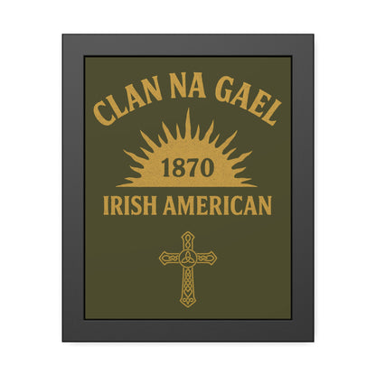 "Clan na Gael - Irish American", Framed Paper Poster (Fianna Green)