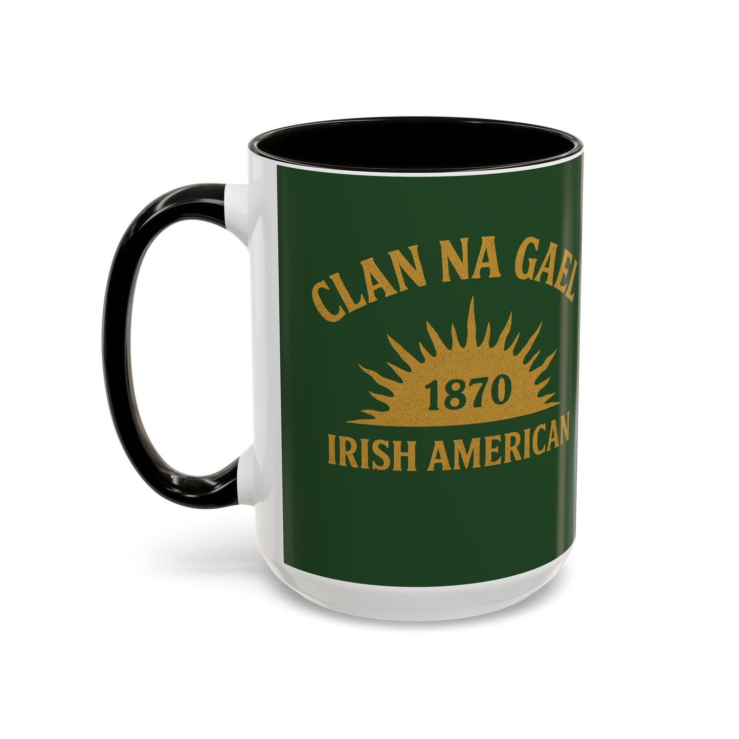 "Clan na Gael - Irish American", Colorful Mugs (11oz, 15oz) (Brithemain Green)